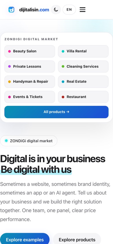 Dijitalisin Mobile view
