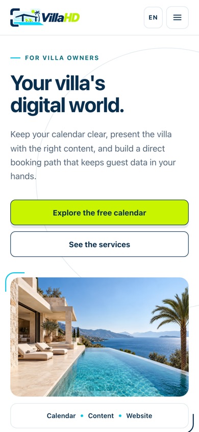 VillaHD Mobile view